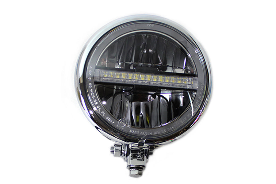 5-3/4 Bates Style LED Headlamp Chrome 0 /  All models