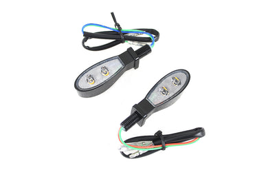 Black Tear Drop Shaped LED Turn Signal Set with Clear Lens 0 /  Custom application