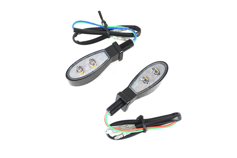 Black Tear Drop Shaped LED Turn Signal Set with Clear Lens 0 /  Custom application