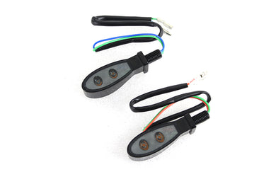 Black Tear Drop Shaped LED Turn Signal Set with Smoked Lens 0 /  Custom application