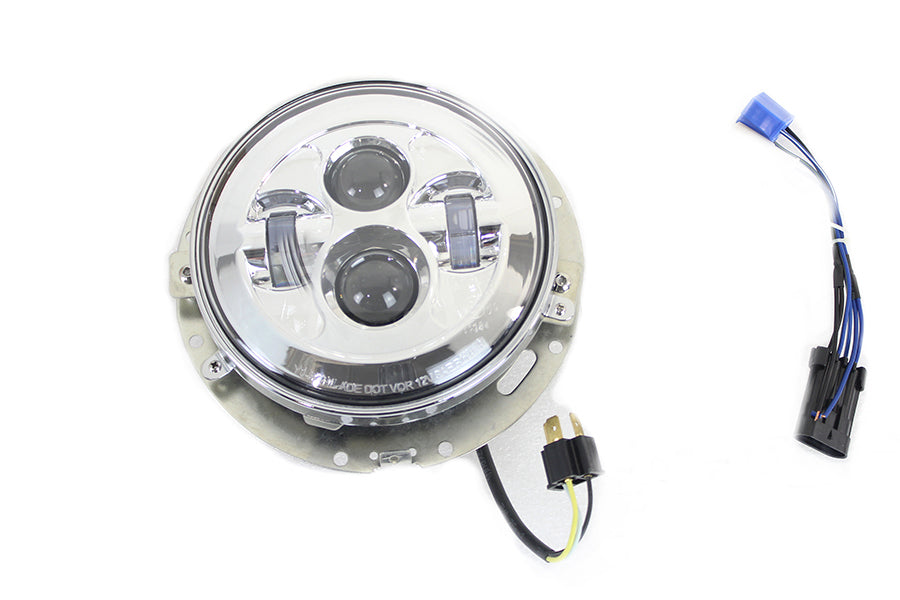 7 LED Headlamp Assembly Chrome 2014 / UP FLT except FLTR2014 / UP FLHXXX 1991 / 2017 FLS 1991 / 2017 FLSS 1991 / 2017 FLSTC 1991 / 2017 FLSTF 1991 / 2017 FLSTFB 1991 / 2017 FLSTFBS 1991 / 2014 FLSTN