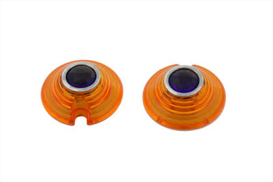 Marker Lamp Lens Amber with Blue Dot Bullet Style 0 /  Custom application for bullet style marker lamps