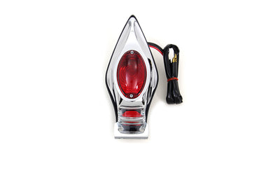 Chrome Tear Drop Bulb Tail Lamp Assembly with Red Lens 0 /  Custom application