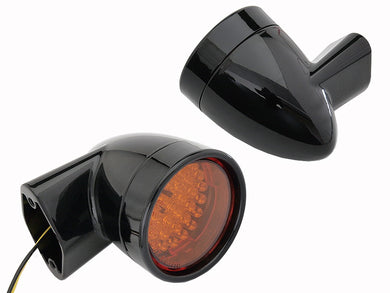 Black Revox Bullet Style LED Rear Turn Signal Set 1994 / 2013 FLH 1998 / 2013 FLT 1996 / UP FLST