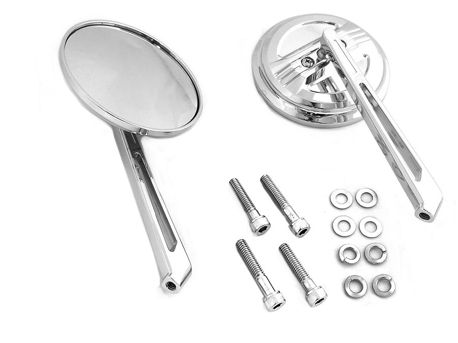 Air Flow Mirror Set with Straight Billet Stems 0 /  All models for left and right side application