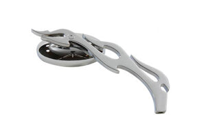 Chrome Oval Mirror with Billet Flame Stem 1965 / UP All models for left or right side application