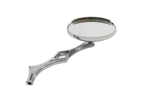 Chrome Oval Mirror with Billet Diamond Stem 1965 / UP All models for left or right side application