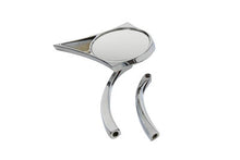 Load image into Gallery viewer, Chrome Spike Oval Mirror with Solid Billet Stems 1965 / UP All models for left or right side application