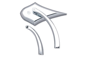 Chrome Spike Oval Mirror with Solid Billet Stems 1965 / UP All models for left or right side application