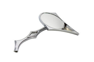 Chrome Spike Oval Mirror with Billet Twisted Stem 1965 / UP All models for left or right side application