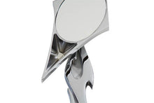 Load image into Gallery viewer, Chrome Spike Oval Mirror with Billet Flame Stem 1965 / UP All models for left or right side application