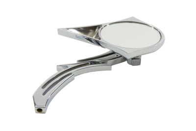 Chrome Spike Oval Mirror with Billet Skull Stem 1965 / UP All models for left or right side application