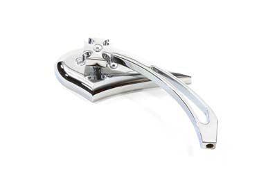 Chrome Spike Oval Mirror with Billet Cross Head Stem 1965 / UP All models for left or right side application