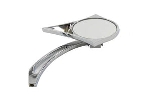 Chrome Spike Oval Mirror with Billet Cross Head Stem 1965 / UP All models for left or right side application