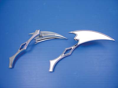 Crescent Mirror Set with Billet Twisted Stems 1965 / UP All models for left and right side application