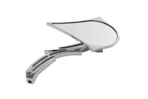 Chrome Spike Oval Mirror with Billet Skull Stem 1965 / UP All models for left or right side application