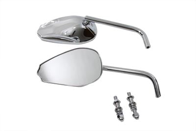 Chrome Teardrop Mirror Set with Round Stems 0 /  All models for left and right application