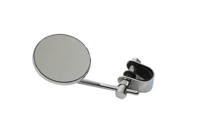 Chrome 3 Round Mini Mirror with Clamp On Stem 0 /  Custom application to clamp onto left or right side