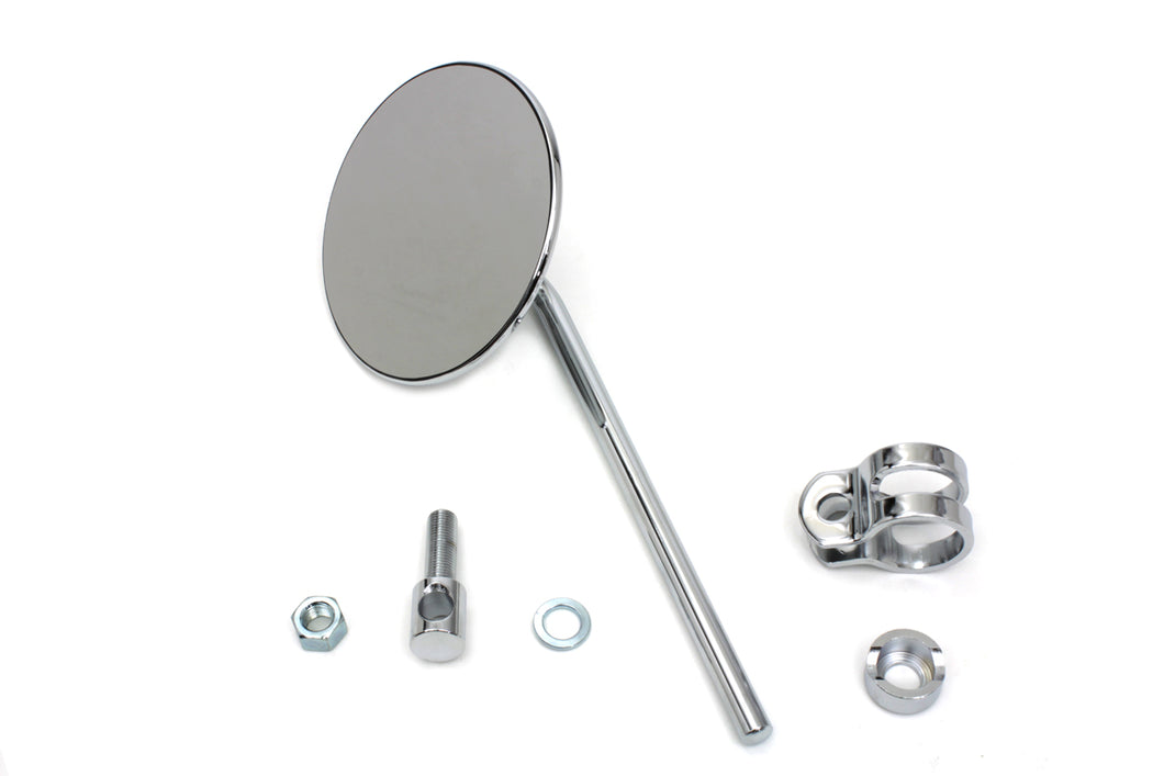 Replica Round Mirror with Round Stem Chrome 0 /  Custom application to clamp on to right or left side