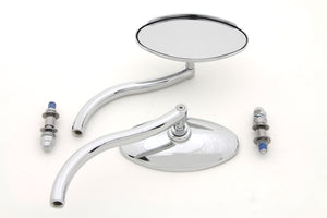 Wyatt Gatling Chrome Oval Mirror Set with Contour Round 1965 / UP All models for left and right side application