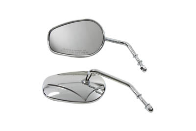 Rectangle Mirror Set with Round Stems 1965 / UP All models for left and right side application