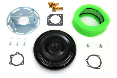 Wyatt Gatling 8 Round Air Cleaner Kit with Black Cover 1988 / UP XL 1993 / UP FL 1993 / UP FX 1993 / 2006 FLH