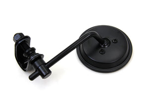 Black 3 Round Mini Mirror with Clamp on Stem 0 /  Custom application to clamp onto left or right side