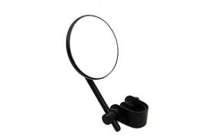 Black 3 Round Mini Mirror with Clamp on Stem 0 /  Custom application to clamp onto left or right side