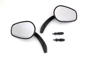 Rectangle Taper Mirror Set with Billet Stems Black 1965 / UP All models