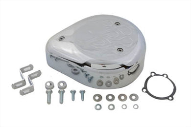 Tear Drop Air Cleaner Kit Chrome Flame 1985 / 1987 XL