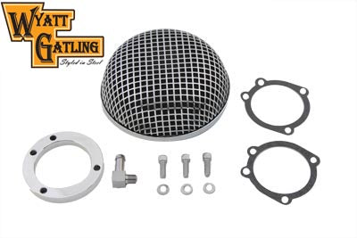 Wyatt Gatling Round Mesh Air Cleaner Chrome 1990 / 2015 FXST 1990 / 2015 FLST 1990 / 2007 FLT 1990 / 1994 FXR 1991 / 2017 FXD 1988 / 2006 XL