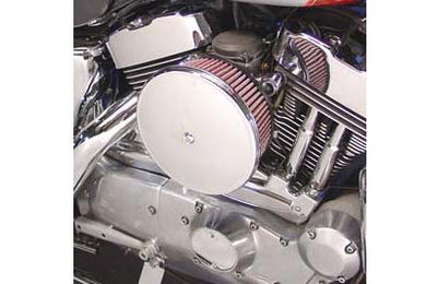 Velo Dish Air Cleaner Chrome 1992 / 2017 FXST carburetor models1993 / 2015 FLST 1993 / 2006 FXD 1993 / 2007 FLT 1993 / 1994 FXR 2002 / 2017 FXST fuel injected models
