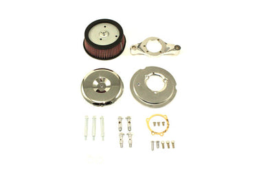Velo Dish Air Cleaner Chrome 1993 / 2017 FXST carburetor models1993 / 2015 FLST 1993 / 2007 FLT 1993 / 2006 FXD 1993 / 1994 FXR 2002 / 2017 FXST fuel injected models