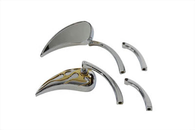 Chrome Billet Tear Drop Mirror Set 1965 / UP All models for left and right side application