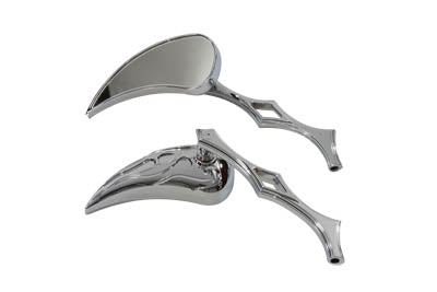 Chrome Billet Tear Drop Mirror Set 1965 / UP All models for left and right side application