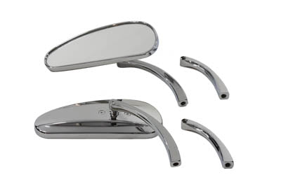 Deco Mirror Set Billet Chrome 1965 / UP All models for left and right side application