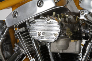 Wyatt Gatling Chrome Finned Carburetor Cover 1975 / 1987 FL 1980 / 1987 FX 1971 / 1987 XL