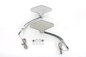 Diamond Shape Mirror Set with Billet Stems 0 /  All models for left and right application