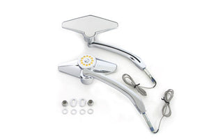 Diamond Shape Mirror Set with Billet Stems 0 /  All models for left and right application