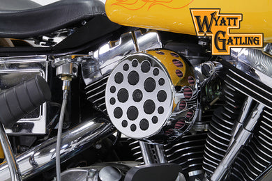 Chrome Wyatt Gatling Air Cleaner Assembly 1993 / 2015 FXST 1993 / 2015 FLST 1993 / 2017 FXD 1993 / 2007 FLT