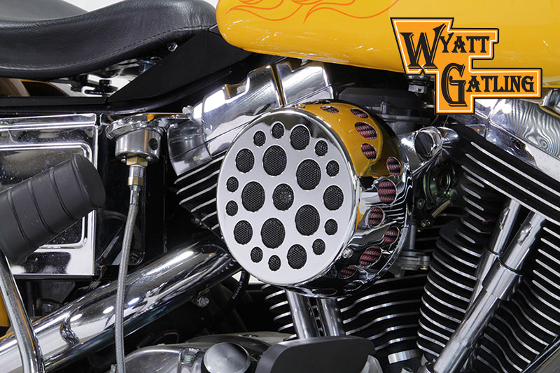 Chrome Wyatt Gatling Air Cleaner Assembly 1993 / 2015 FXST 1993 / 2015 FLST 1993 / 2017 FXD 1993 / 2007 FLT