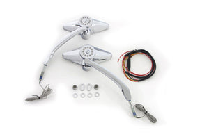 Diamond Shape Mirror Set with Billet Stems 0 /  All models for left and right application