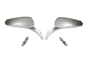 Chrome Tribal Tear Drop Mirrors with Billet Stems 1982 / UP All models for left and right side application