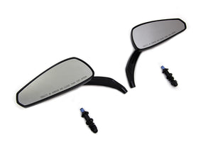 Gloss Black Tribal Tear Drop Mirrors with Billet Stems 1982 / UP All models for left and right side application