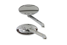 Load image into Gallery viewer, Oval Mirror Set Chrome 1965 / UP All models for left and right side application