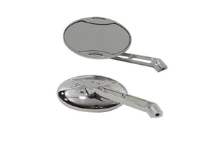 Oval Mirror Set Chrome 1965 / UP All models for left and right side application