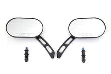 Load image into Gallery viewer, Oblong Mirror Set Black Billet 1965 / UP All models for left and right side application