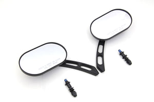 Oblong Mirror Set Black Billet 1965 / UP All models for left and right side application