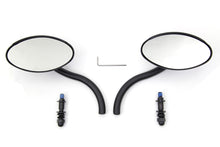 Load image into Gallery viewer, Wyatt Gatling Black Oval Mirror Set with Contour Round Stems 1965 / UP All models for left and right side application