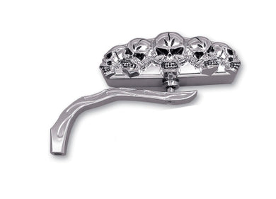 Chrome 5 Skull Mirror with Billet Worm Stem 1965 / UP All models for left or right side application